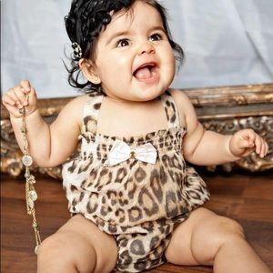 ROBERTO CAVALLI Baby Animal Print Leopard Babysuit